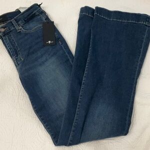 7 For All Mankind Dark Blue Wide Leg Jeans
